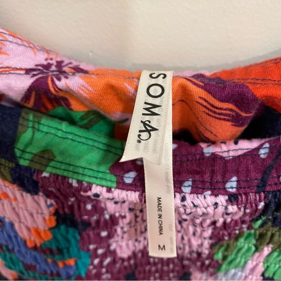 Soma Tropical Floral Flutter Sleeve Maxi Dress - Size M - Picture 9 of 9